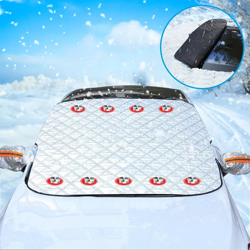 Magnetic Car Snow Ice Protector Window Windshield Sun Shade Front Rear Windshield Block Cover Visor with 9 Magnets Universal